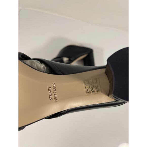 Stuart Weitzman Shoes Women's Size 5.5 Black SAM 75 Block Heel Slide Sandals New - Picture 7 of 9